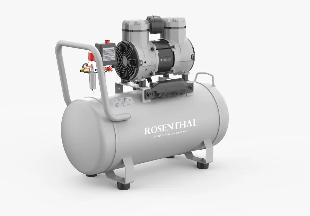 Compresor Dental ROSENTHAL 2.0HP 60L Horizontal Gris Professional 100V-130V