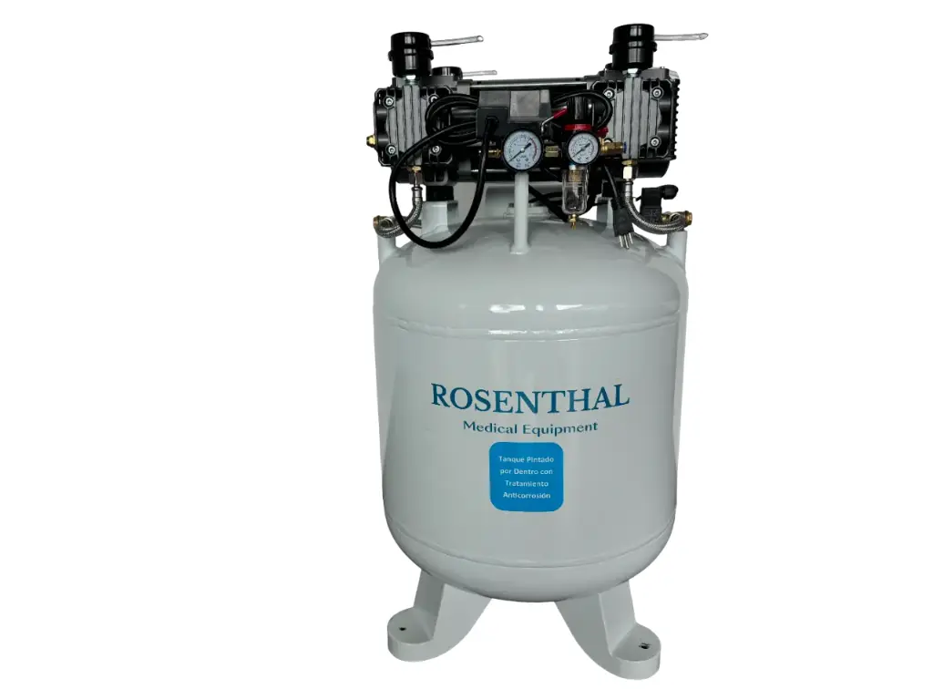 Compresor Dental ROSENTHAL 3.0HP 100L Vertical Blanco Excellence 110V-120V