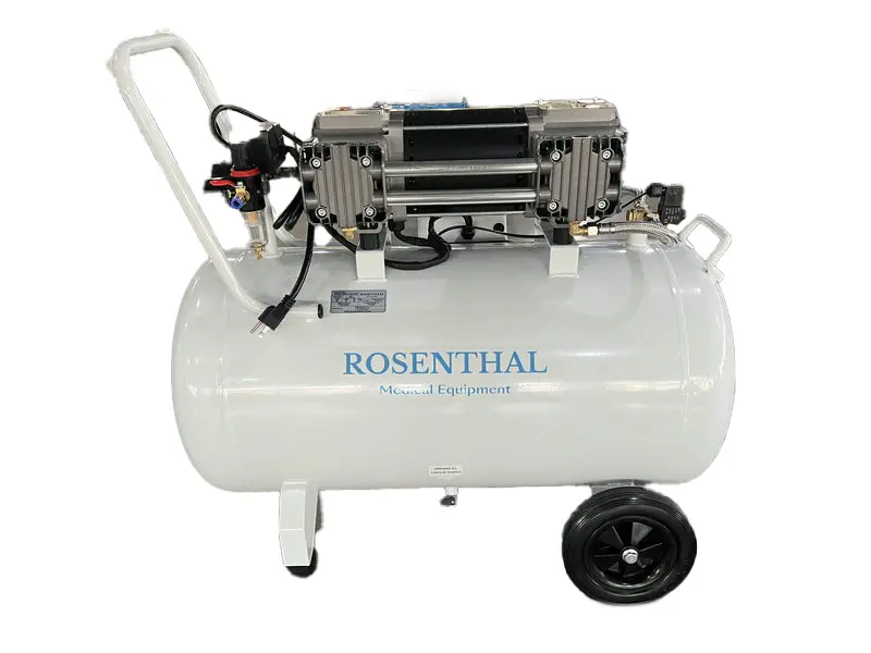 Compresor Dental ROSENTHAL Excellence Libre de Aceite 3.0HP 100L Horizontal 220V