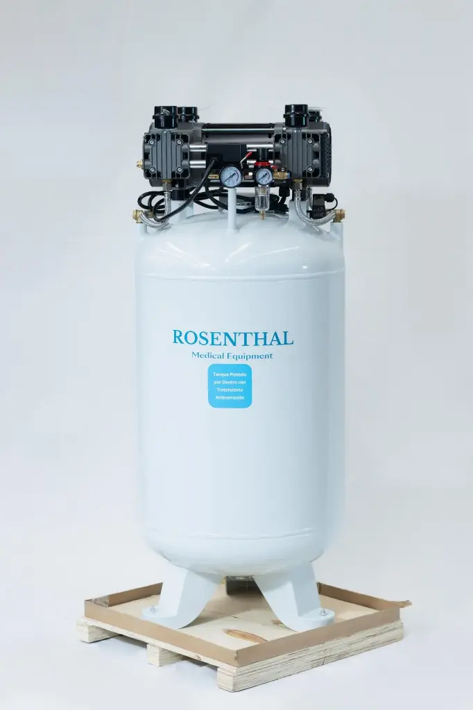 Compresor Dental ROSENTHAL Excellence Libre de Aceite 4.0HP 150L Vertical 220V